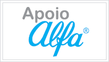 Logotipo do laboratório de apoio Alfa.